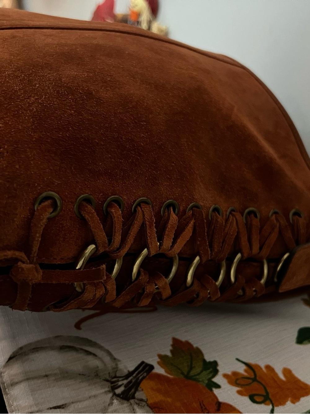 Vintage Coach Authentic Suede Braided Flap Shoulder Bag Rust - Picture 7 of 13